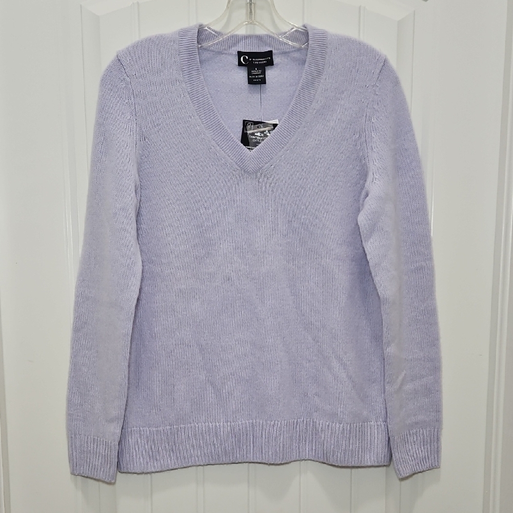 C By Bloomingdales 100% 2-ply Cashmere V-Neck Sweater
